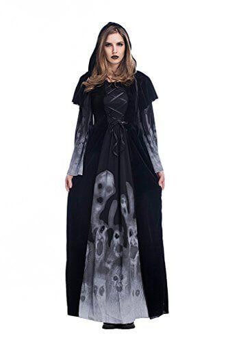 Women'S Classic Vampire Skull Print Cosplay Dress - Image 3
