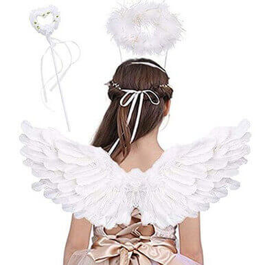 Angel Wings, Tiara And Wand, 3 Pieces Set