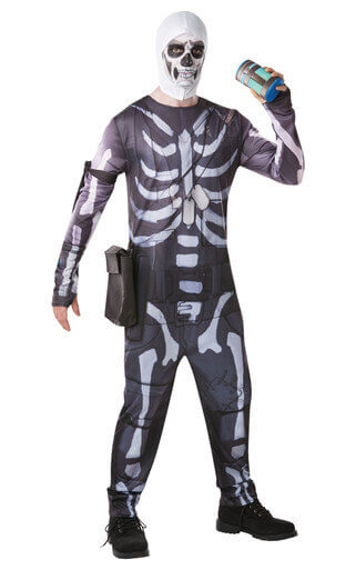 Skeleton Halloween costume- Fortnite- Skull Trooper Jumpsuit - Adults