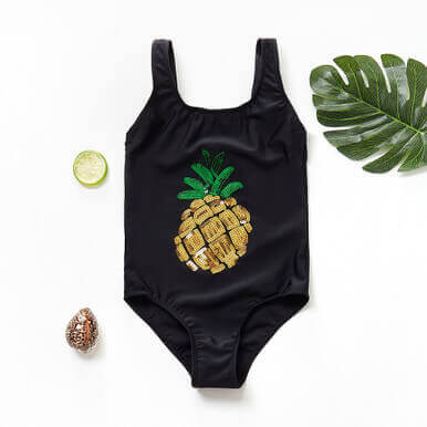Fashion Girls' Offset Sequined One-Piece Swimsuit - Image 3