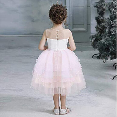 Girls Unicorn Gown Pageant Princess Party Dress - Pink - Image 3
