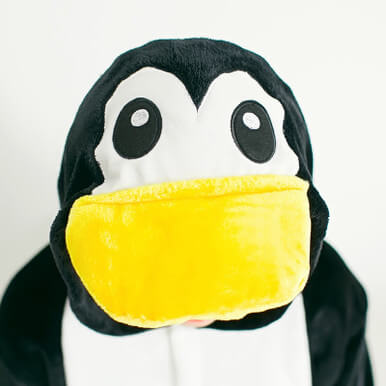 Cartoon one-piece pajamas penguin animal winter flannel cute costume - Image 3