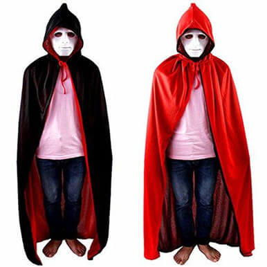 Halloween Costume Cloak Death Cloak Tape Cape Hat Red And Black - Image 4