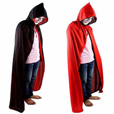 Halloween Costume Cloak Death Cloak Tape Cape Hat Red And Black - Image 3