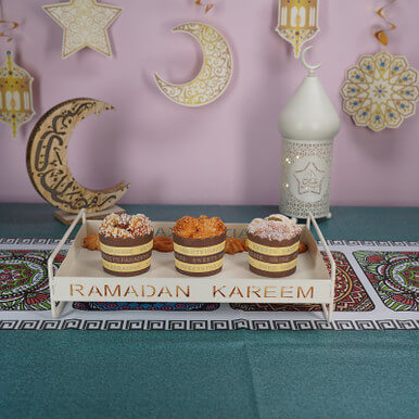 Iron Golden Tray Dessert Stand Decorative Ornament For Ramadan Festival - Image 2