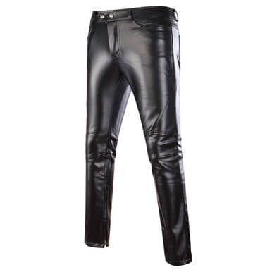 Bronzing Performance Costume Casual Pants Men's Leather