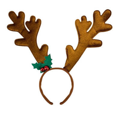 Girls Christmas Reindeer Antlers On Headband Tutu Costume