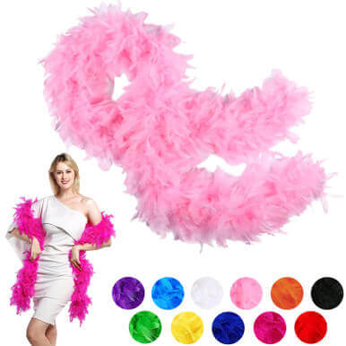 200g Boa Thick Fancy Dress for Adults, Kids Turkey Feather Strip Scarf Decoration