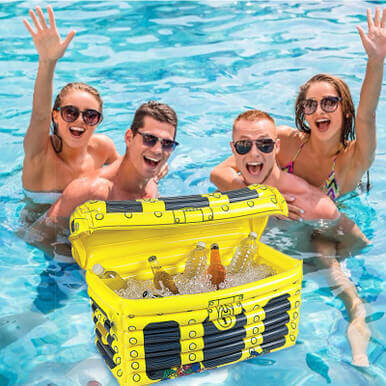 Inflatable treasure box ice bucket