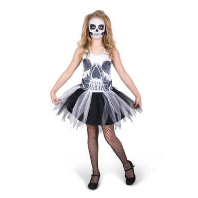 Skull Face Tutu Dress Halloween Costume