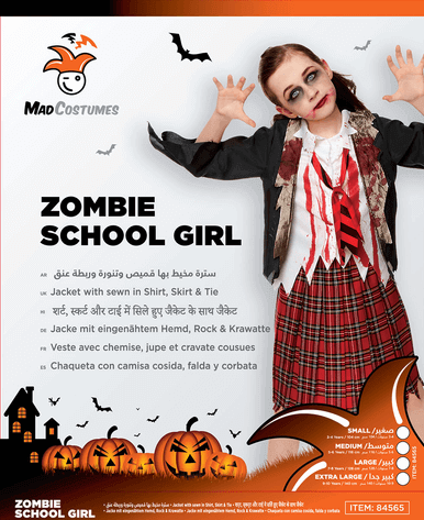 Alternative view of Zombie School Girl Red High School Horror Zombie