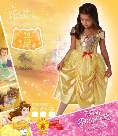 Disney Princess Sequins Belle Girls Costume - Image 2