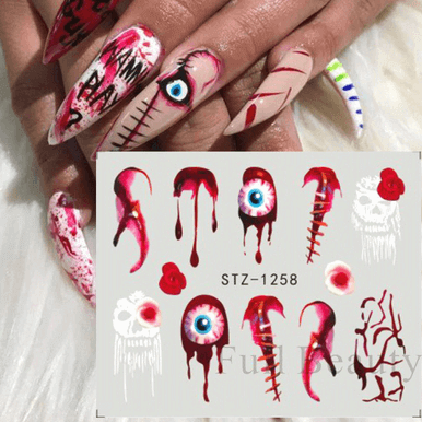 Halloween Pumpkin Nail Sticker Watermark Sticker - Image 3