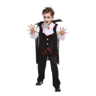 Kids Child Black White Noble Vampire Costumes for Boys Halloween - Image 4