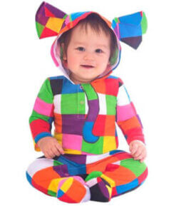 Alternative view of Elmer The Patchwork Elephant Csotume - 12-18 Months