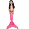 Swimsuit-4 Pcs Girls Mermaid Tails Pink -Beach Wear For Girls
