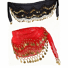 Dance Belt Hip Scarf Waist Belt with Gold Coins for Women and Girls