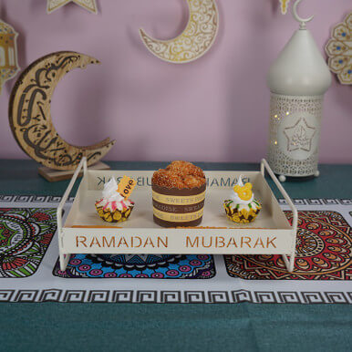 Iron Golden Tray Dessert Stand Decorative Ornament For Ramadan Festival - Image 3