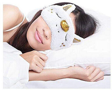 Unicorn Sleeping Mask Cute Unicorn Horn Soft Plush With Silk, Blindfold Eye-Shade For Kids And Women - Image 3